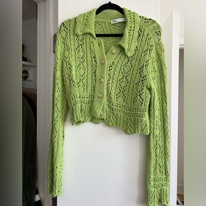 Cropped crochet Zara cardigan